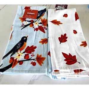 Fall‎ Birds Leaves Terry Kitchen Towels Set of 4 15x26 Kohl's Celebrate Fall BxK